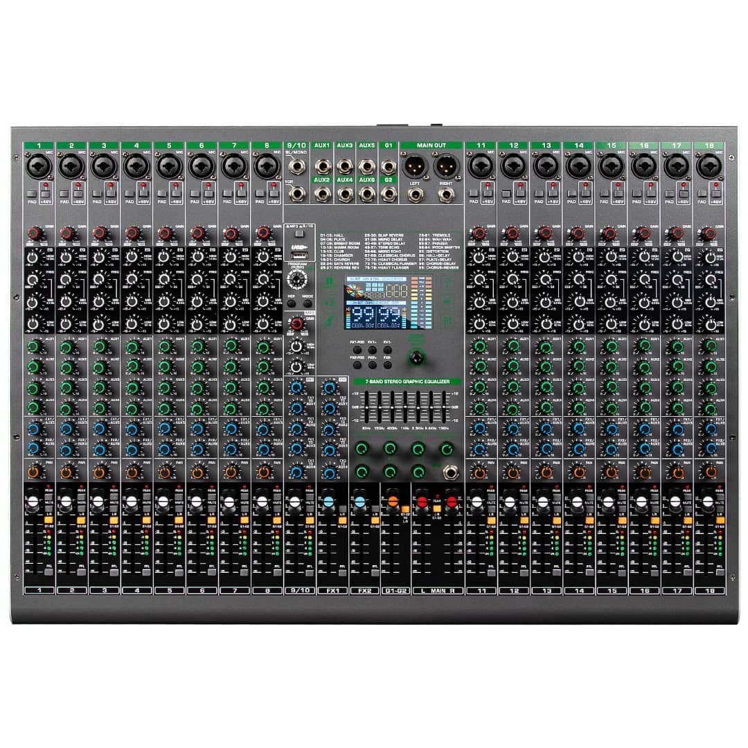 Console de mixage professionnelle — vue 2